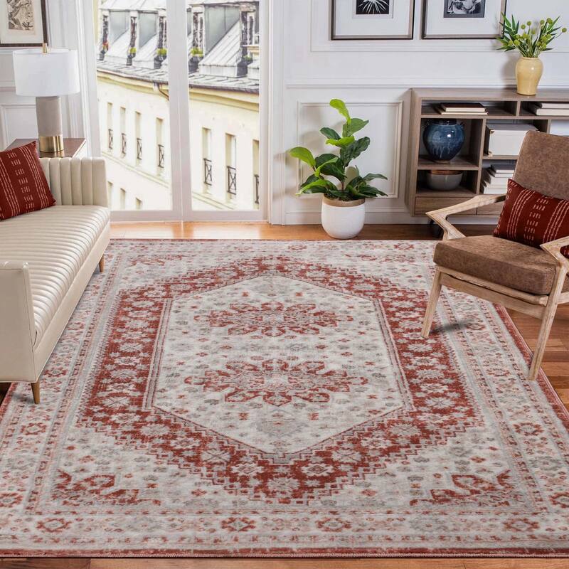 Superior Layland Classic Vintage Medallion Indoor Runner or Area Rug