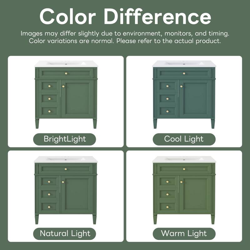 30" Bathroom Vanity with Ceramic Sink