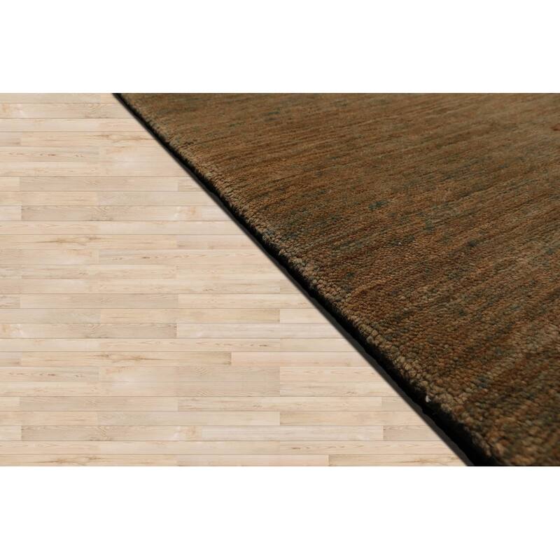 Hand Knotted Moss, Red Tibetan 100% Wool Modern Oriental Area Rug - 4' 4'' x 6' 1''