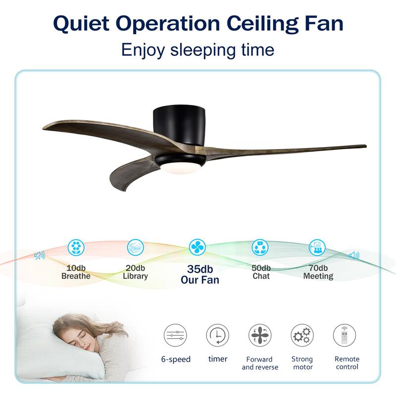 52" Blades Ceiling Fan with Light and Remote Control