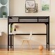 preview thumbnail 11 of 10, Twin Loft Bed with Desk, Ladder and Guardrails, Bookdesk Under Bed in Black