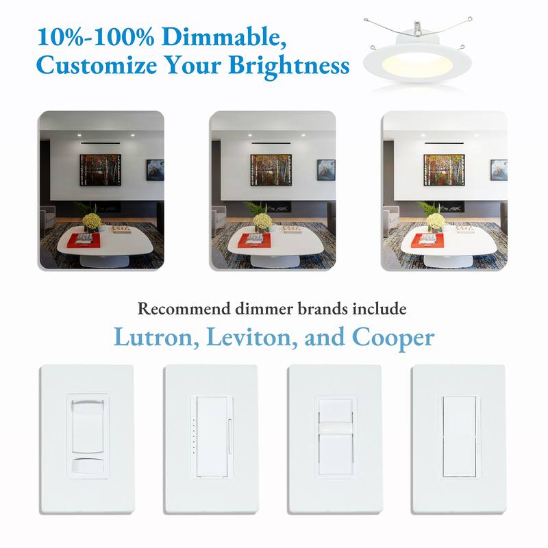 Flush Mount Round Ceiling Light 7.4" Wide 5CCT Dimmable Recessed Lighting