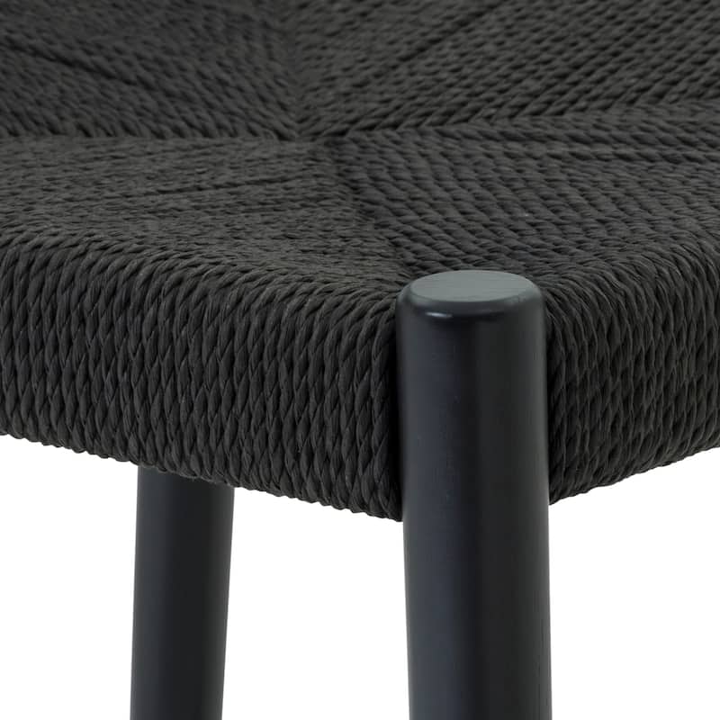Erie Woven Paper Cord and Solid Wood Dining Chairs - Set of 2