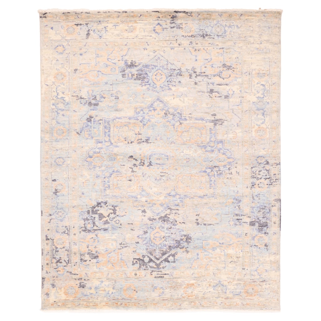 ECARPETGALLERY Hand-knotted Jules Serapi Light Blue Wool Rug - 7'11 x 9'10