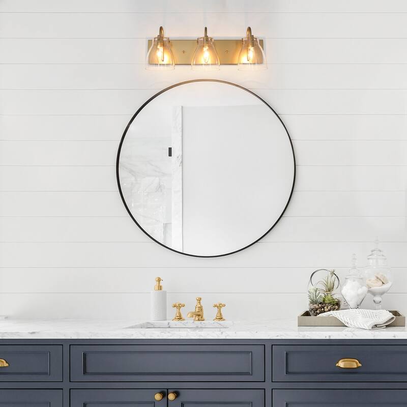 Modern Gold 2/3/4-Light Bathroom Vanity Light Glass Wall Sconces