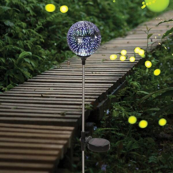 Shop Led Lighted Stargazing Garden Stake Solar Powered Mercury Glass Globe 24 Silver 24 In Overstock 22252067
