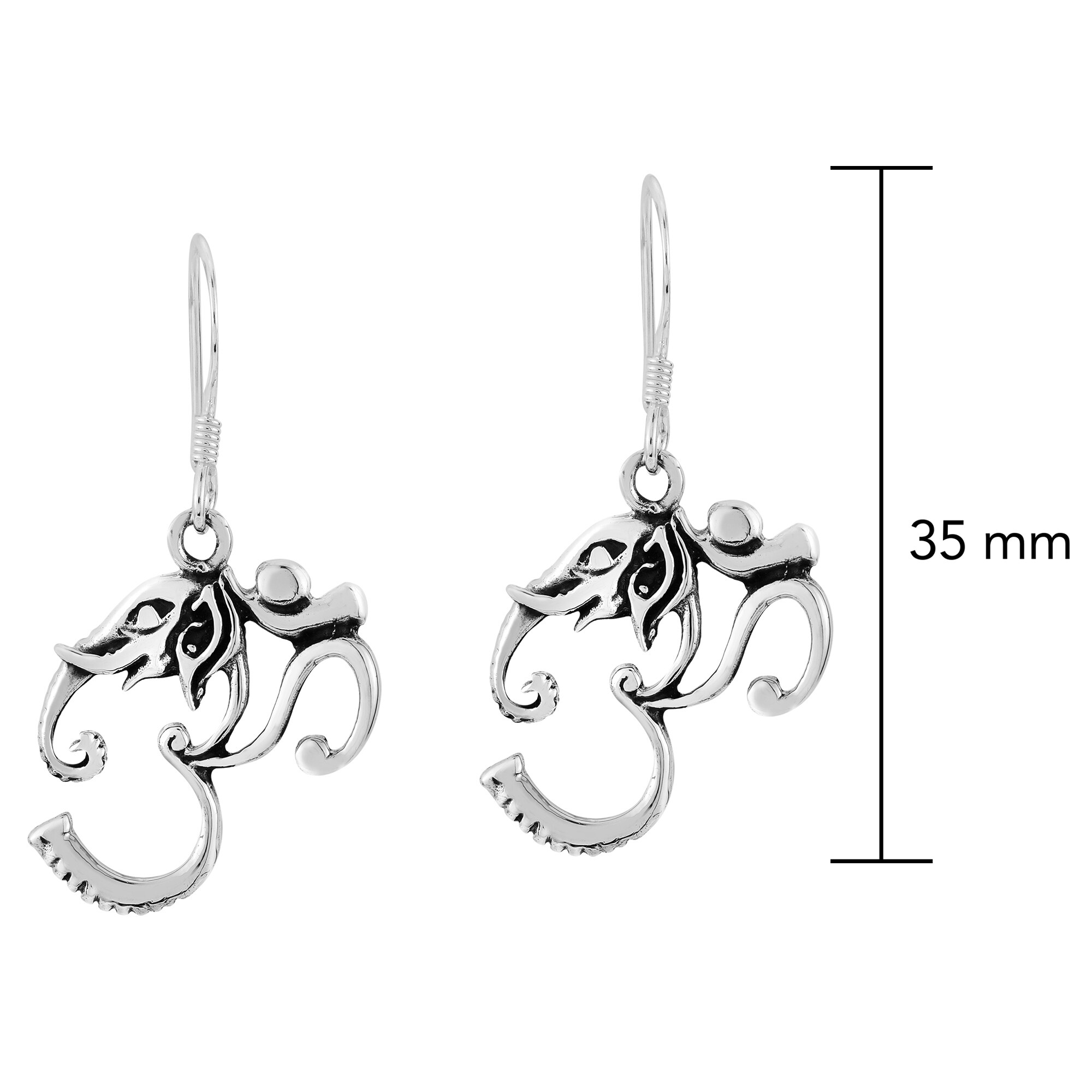 Earrings Ganesha Elephant Dangle 