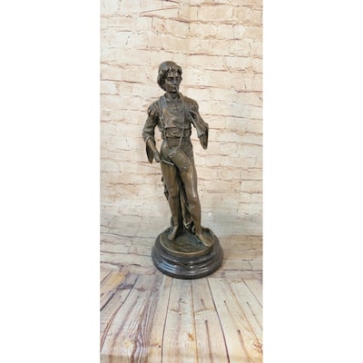French Civil War Drummer Trumpeter Bronze Sculpture Figurine Statue Figure Art