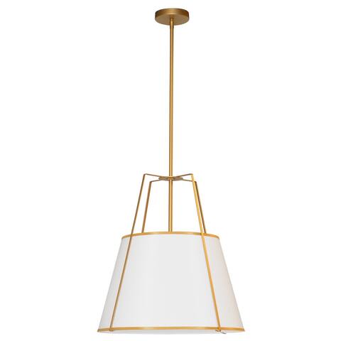 1LT Trapezoid Pendant Gold/White Shade w/ 790 Diff