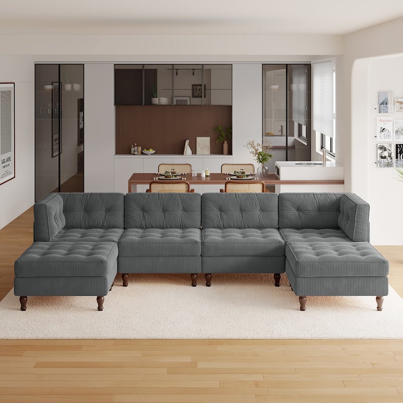 Madison Oversized Upholstered Corduroy Modular Sectional Sofa