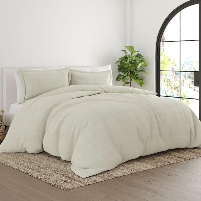 Becky Cameron Oversized Thatch 3-piece Patterned Duvet Cover Set