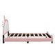 preview thumbnail 27 of 38, Full size Upholestered Princess Bed ,Full Size Platform Bed with Headboard and Footboard,White+Pink