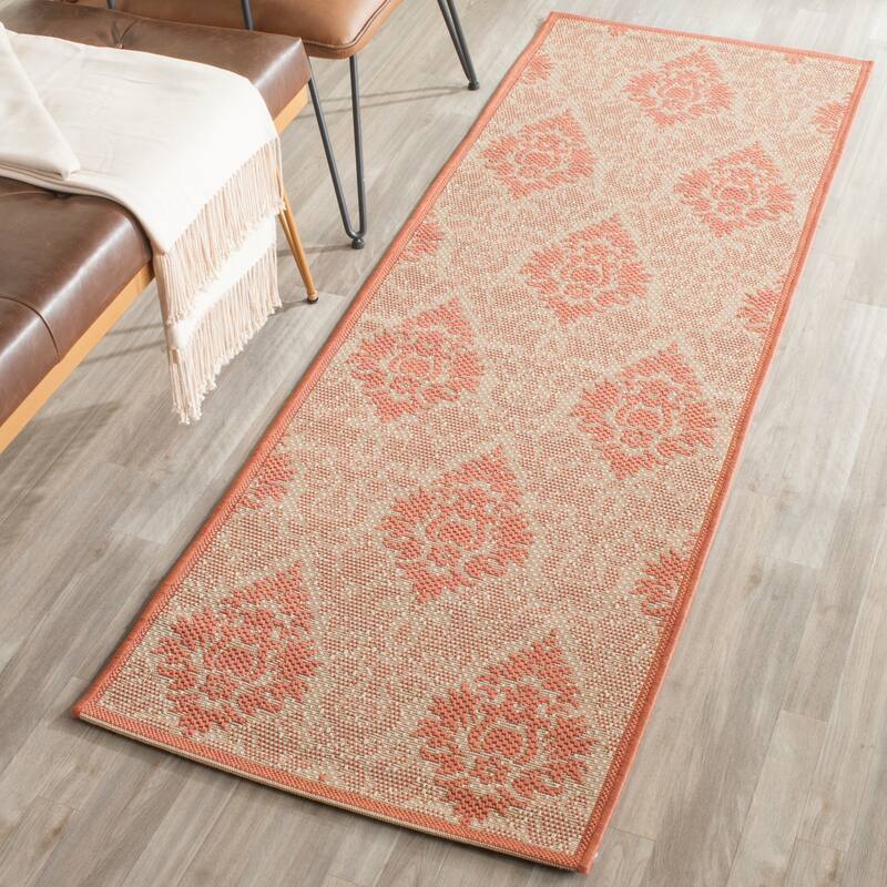 SAFAVIEH Courtyard Donara Boho Indoor/ Outdoor Waterproof Patio Backyard - 2' 3" x 6' 7" - Natural/Terra