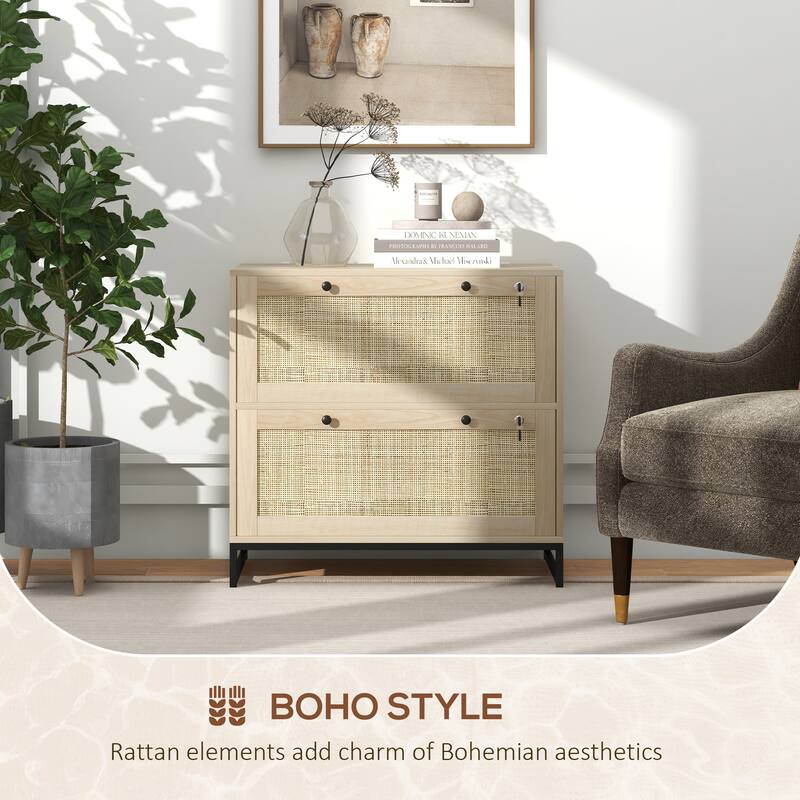 Vinsetto 2 Drawer File Cabinet with Lock, Vertical Filing Cabinet with Keys