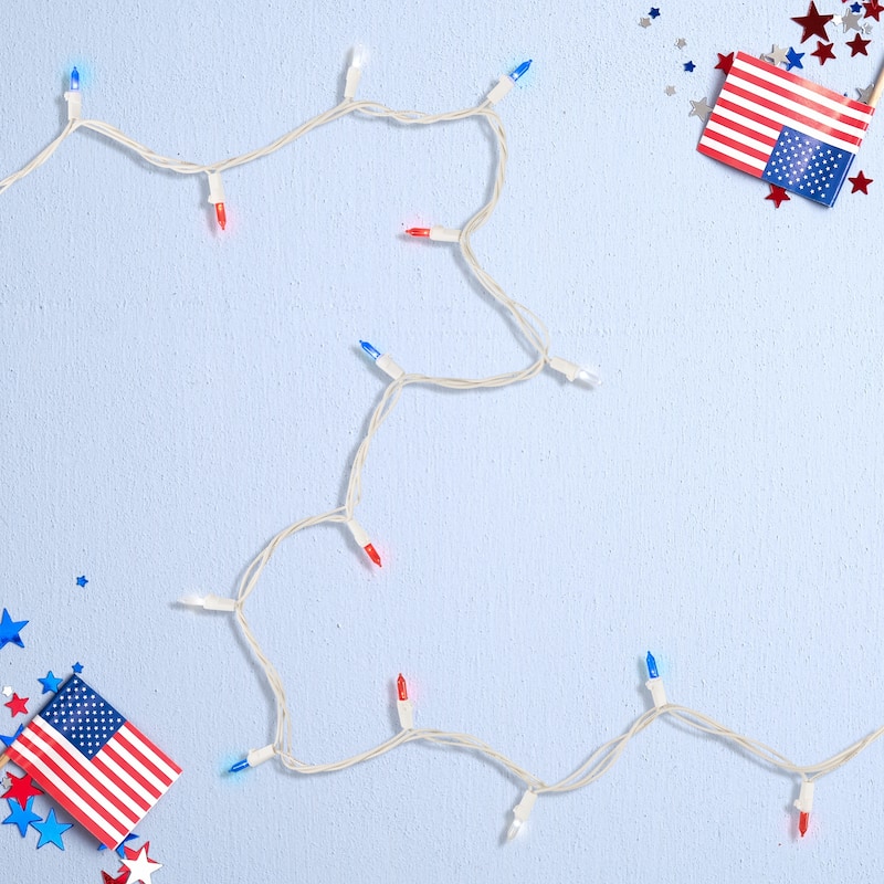 Americana LED Mini Christmas Lights - 32.75' - White Wire - 100ct