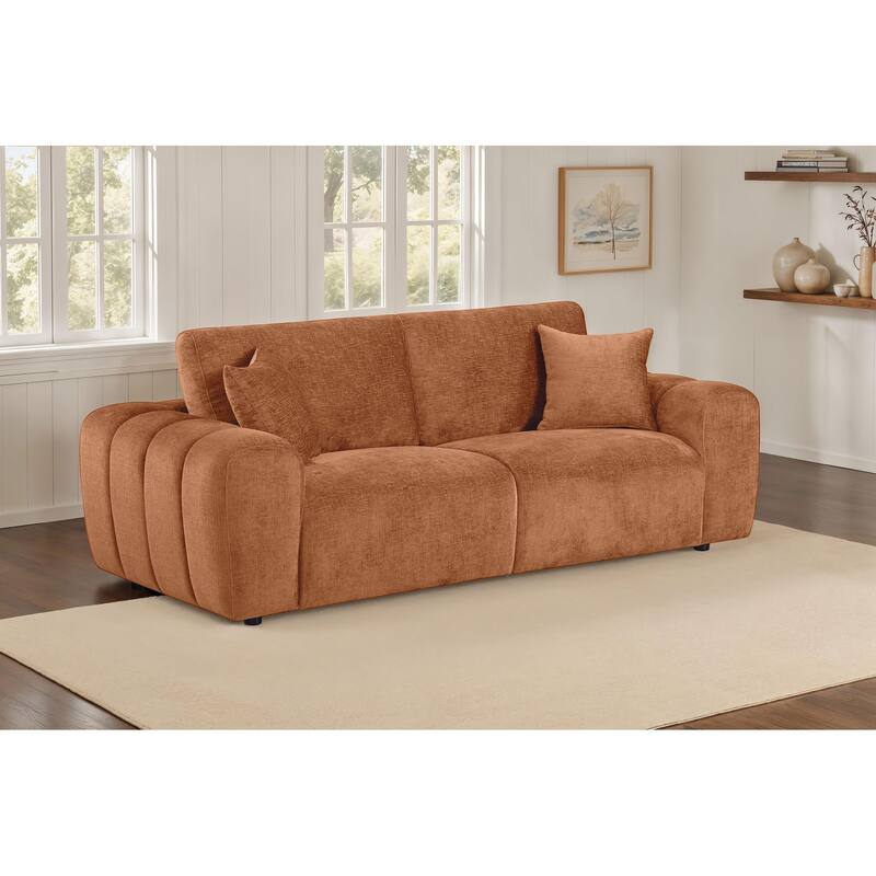 Burnett Chenille Upholstered Wide Arm Sofa