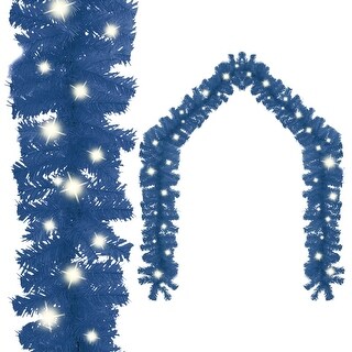 vidaXL Christmas Garland with LED Lights 16 ft Blue - 197"