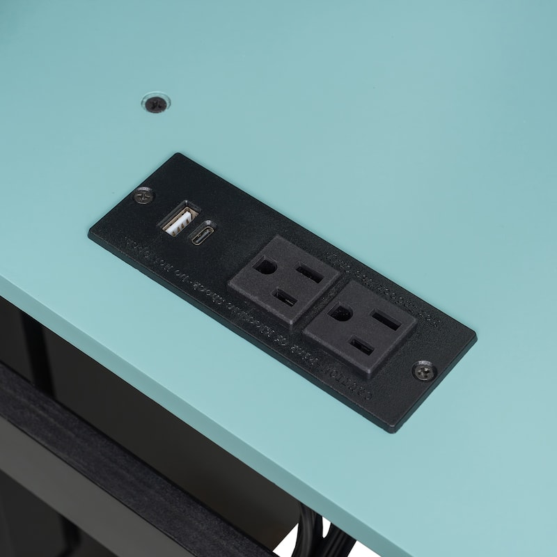 Next-Gen Gamer's Full Size Loft Bed with Adjustable Desk, RGB Lighting, Charging Ports and Storage Space