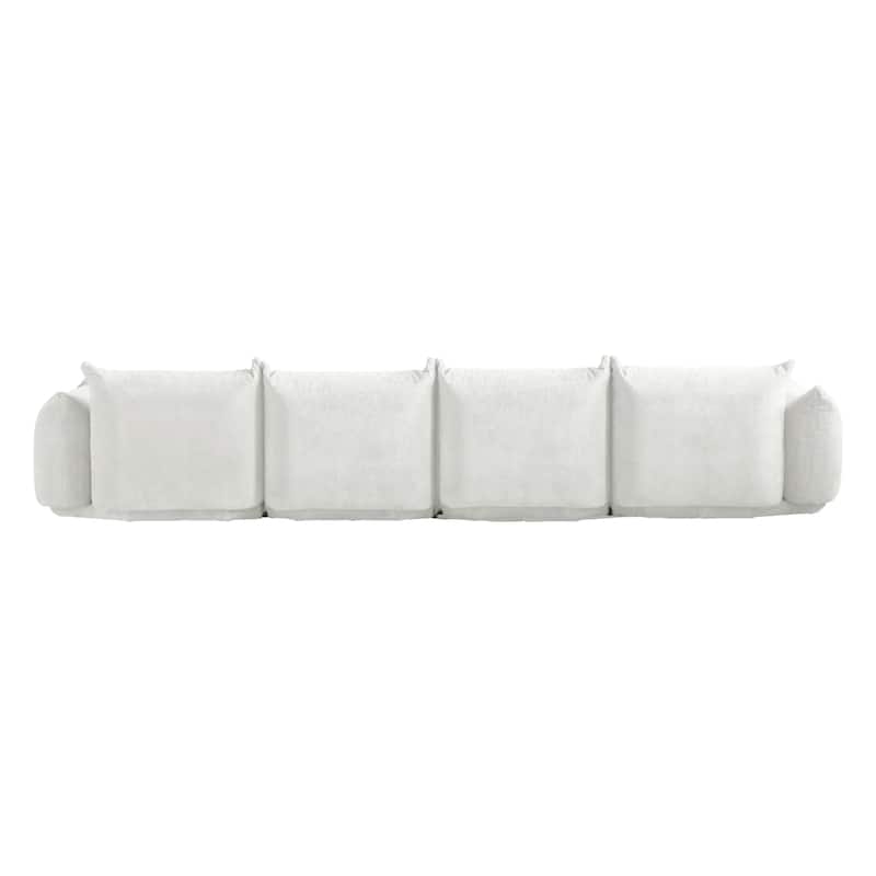 130" U-Shaped Sectional Sofa, Minimalist Chenille Modular 6-Seat Couch Sectionals with Reversible Chaise Ottoman