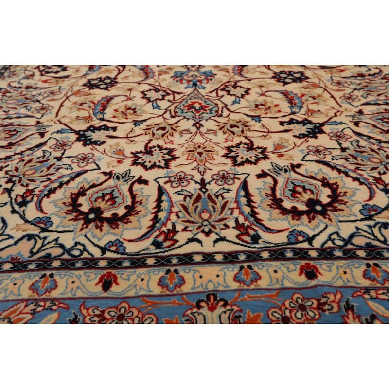 3'5''x5'3'' Hand Knotted Wool Ivory Isfahan 500 KPSI Area Rug - 3' 5'' x 5' 3''
