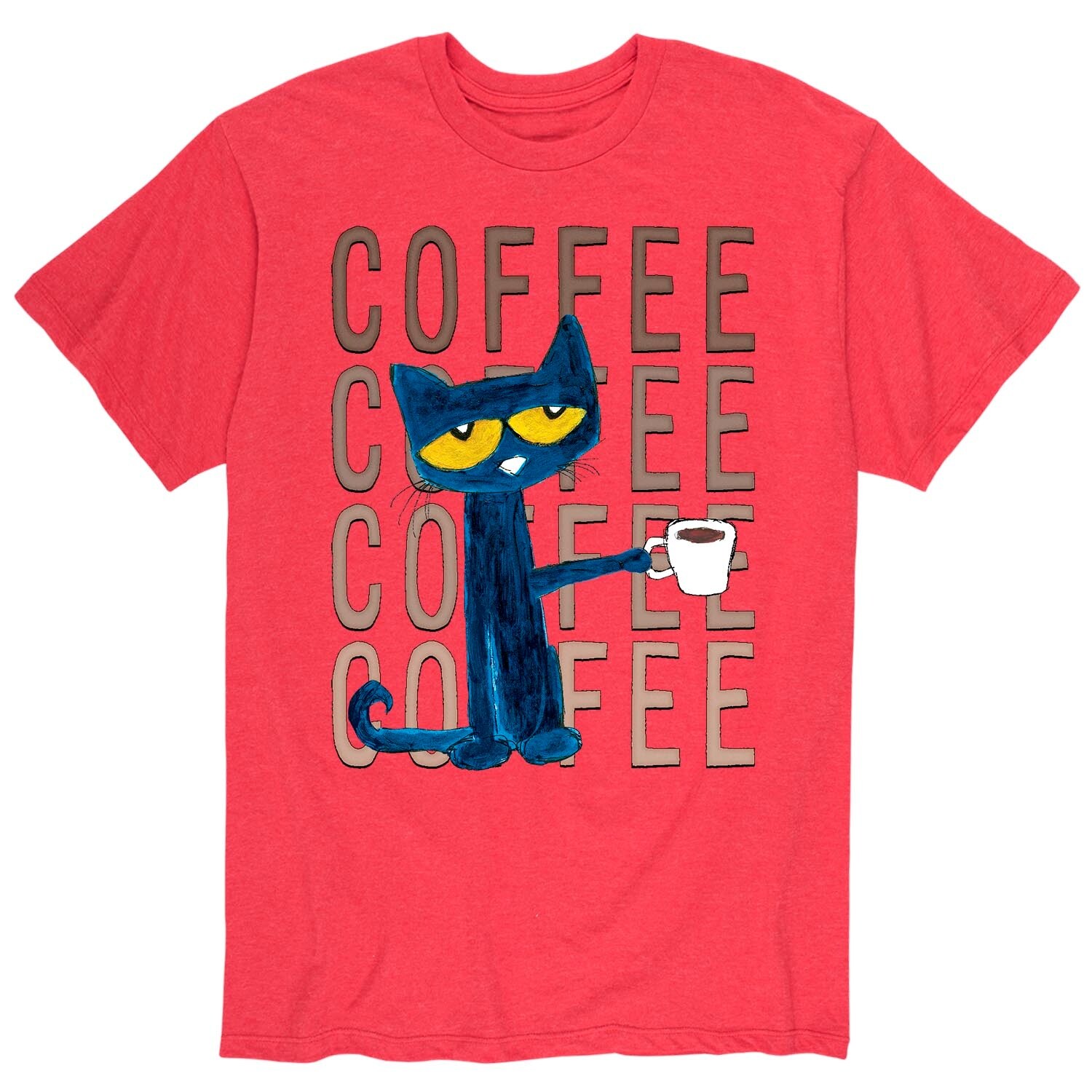 Shop Pete The Cat Pete With Coffee Adult Short Sleeve Tee