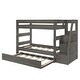 preview thumbnail 13 of 14, Modern Farmhouse Twin Over Twin Bunk Bed with Staircase and Trundle