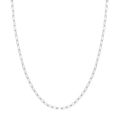 Curata 925 Sterling Silver Rhodium 4mm Paper Clip Chain Necklace (Lobster)