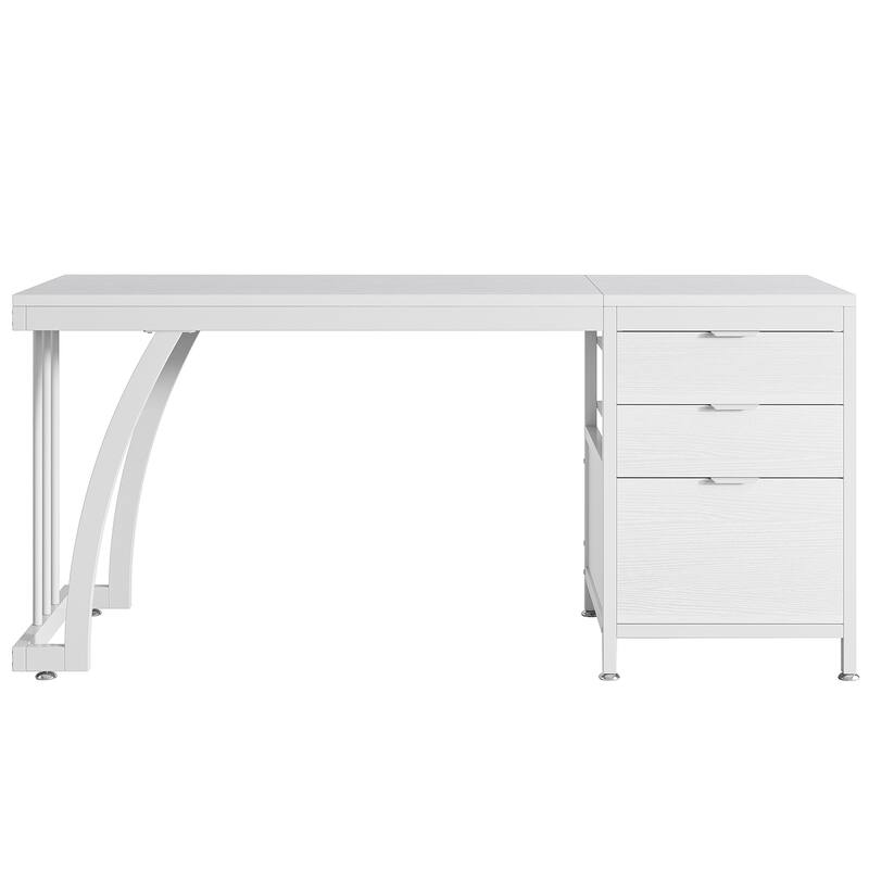59" Large Vanity Desk with 3 Reversible Drawers, Chic Makeup Dressing Table Vanity Station for Women Girls Bedroom