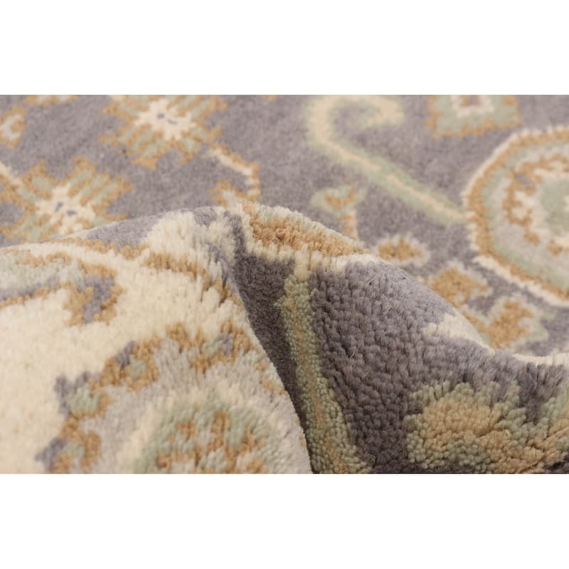 ECARPETGALLERY Hand-knotted Royal Oushak Grey Wool Rug - 2'7 x 10'2