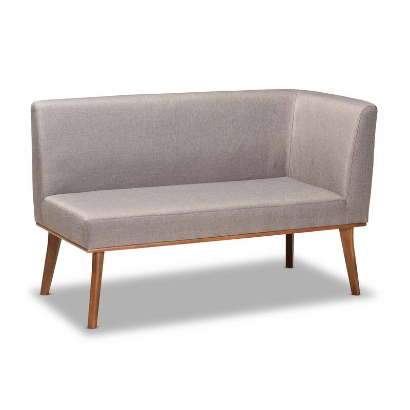 Odessa Grey Fabric and Walnut Finished Wood 3-PC Dining Nook Set