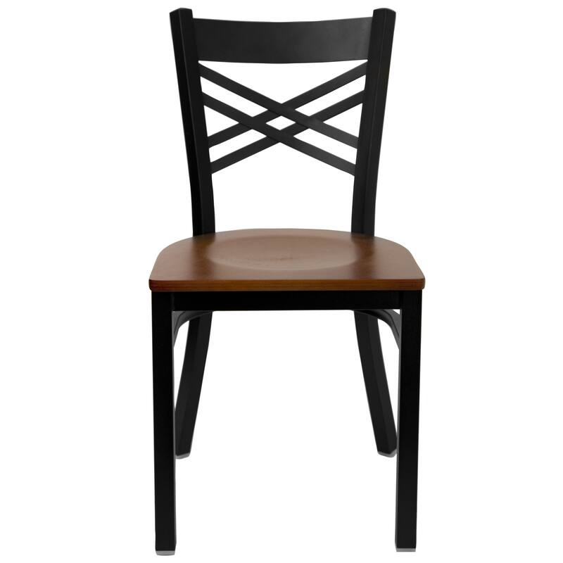 Steel X-back Restaurant Chair (Set of 2) - 16.5"W x 17"D x 32.25"H