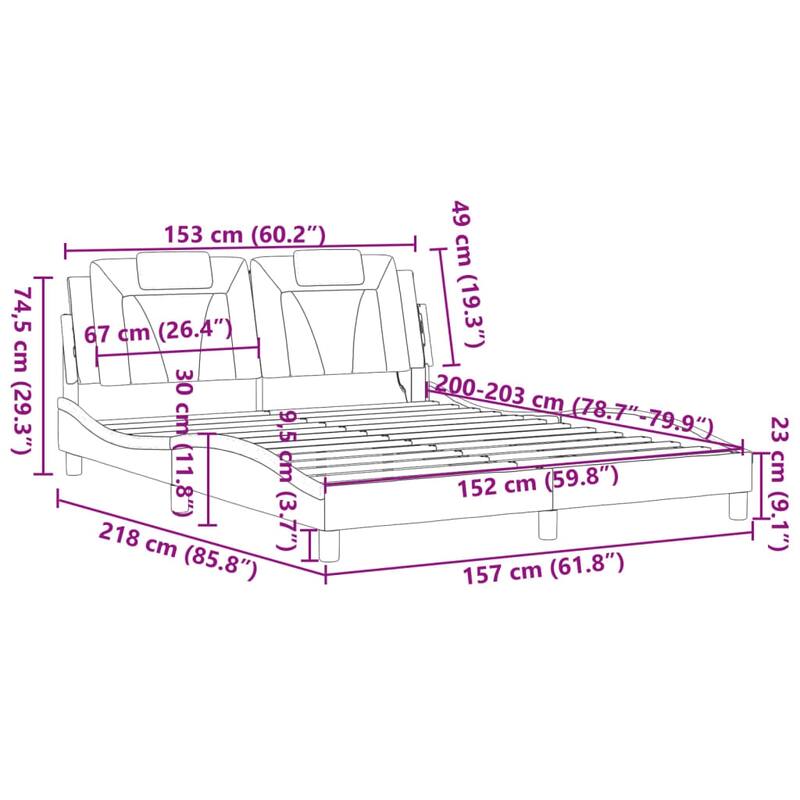 vidaXL Bed Frame Black and White