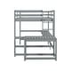 preview thumbnail 12 of 19, Full Size High Loft Bed with Built-in Desk and Ladders