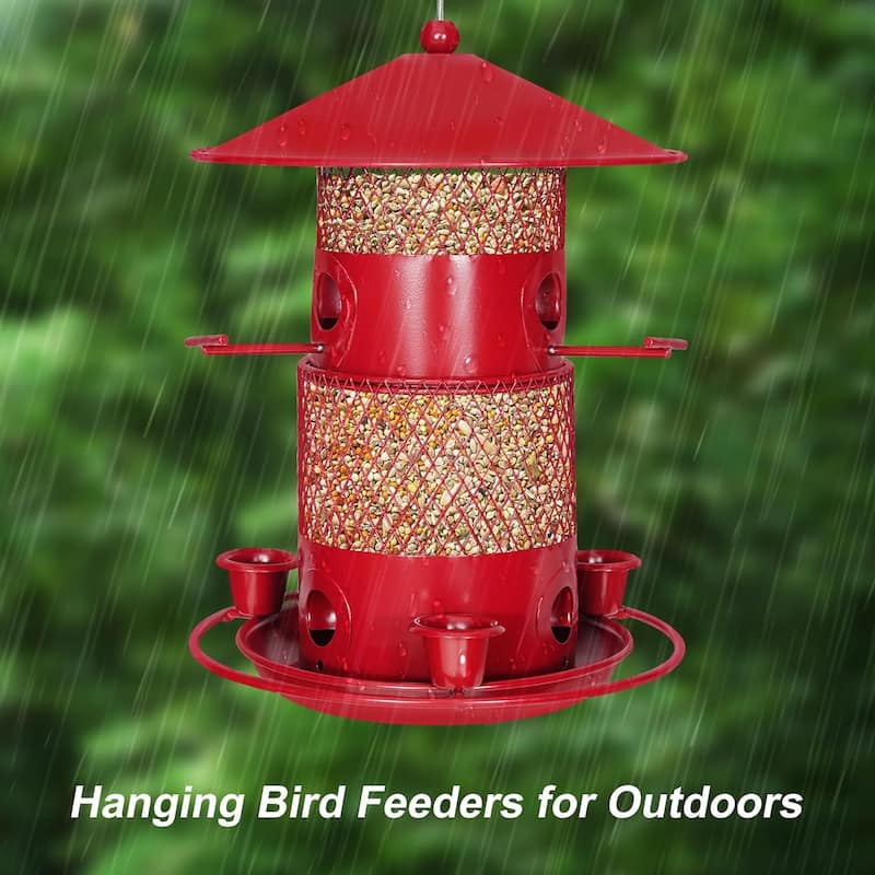 Metal Hanging Hopper Bird Feeder