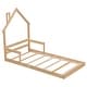 preview thumbnail 27 of 29, Twin House-Shaped Headboard Floor Bed With Handrails, Slats