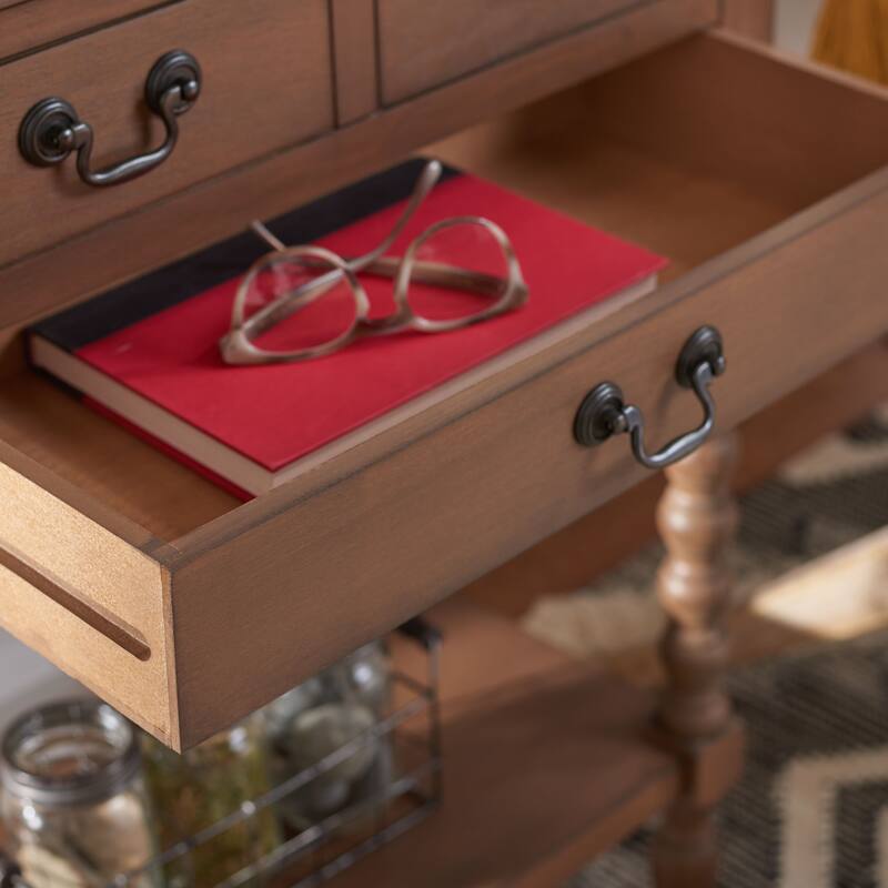 SAFAVIEH Ivie 3-Drawer Console Table - 23.5" W x 13" L x 29.5" H - 23.5" W x 13" L x 29.5" H - 24Wx13Dx30H - Brown