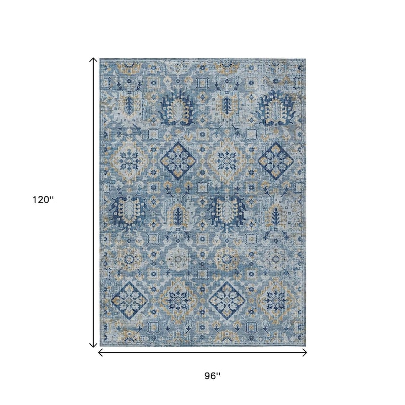HomeRoots Floral Medallion Traditional Rectangle Outdoor Rug