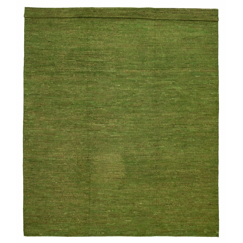 ECARPETGALLERY Hand-knotted Finest Peshawar Ziegler Lime Wool Rug - 9'7 x 12'4 - Dark Lime - 9'7 x 12'4