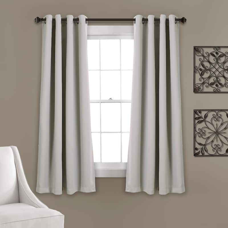 Lush Decor Insulated Grommet Blackout Curtain Panel Pair - 52"W x 45"L - Light Gray