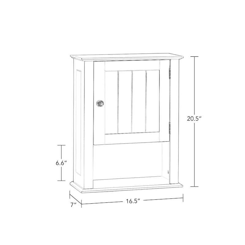RiverRidge Ashland Single Door Bathroom and Laundry Wall Mount Storage Medicine Cabinet
