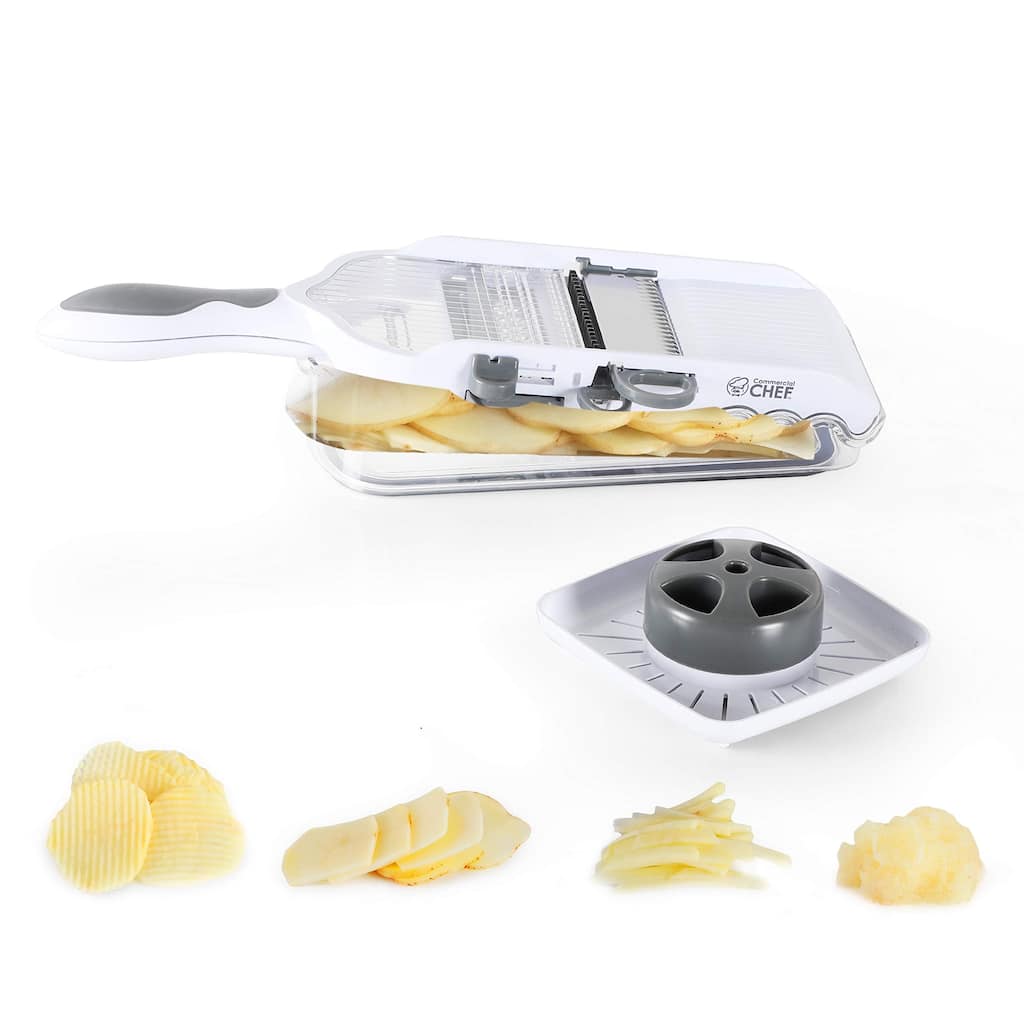 COMMERCIAL CHEF Multipurpose Grater and Slicer, Cheese Grater with Handle with 4 Blades - No Size