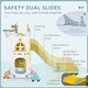 preview thumbnail 5 of 6, Qaba 8 in 1 Toddler Slide and Swing Set with 2 Slides, Baby Slide for Ages 1-3 with Basketball Hoop - Yellow