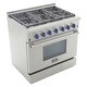 preview thumbnail 14 of 26, KUCHT Professional 36 in. 5.2 cu. ft. Natural Gas Range with Sealed Burners and Convection Oven in Stainless Steel