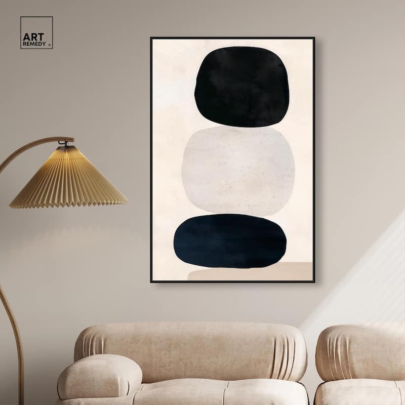 Pebble Pillars I Canvas by Art Remedy