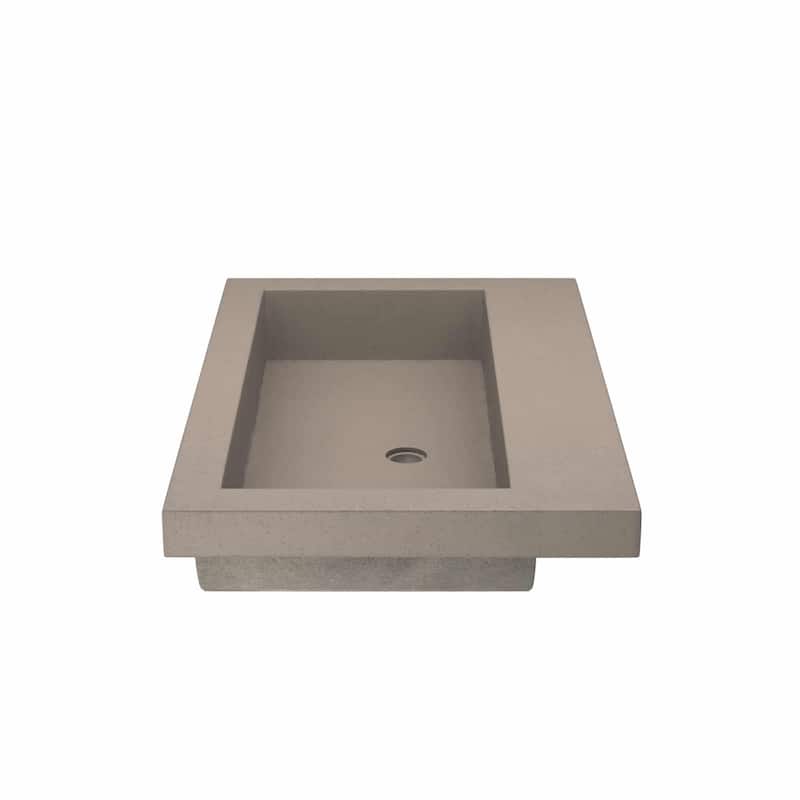30" NativeStone Trough Drop-in Rectangular Bathroom Sink