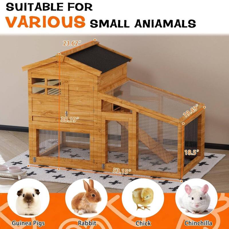 Outdoor Indoor Expandable Rabbit Hutch Chicken Coop for Backyard