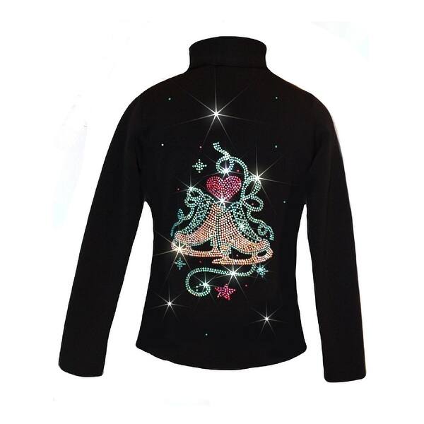 Shop Ice Fire Skating Women Black Skates Heart Rhinestone Skating