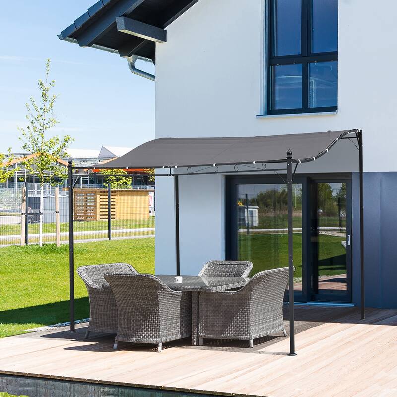 Outsunny Steel Outdoor Pergola Patio Canopy - Grey