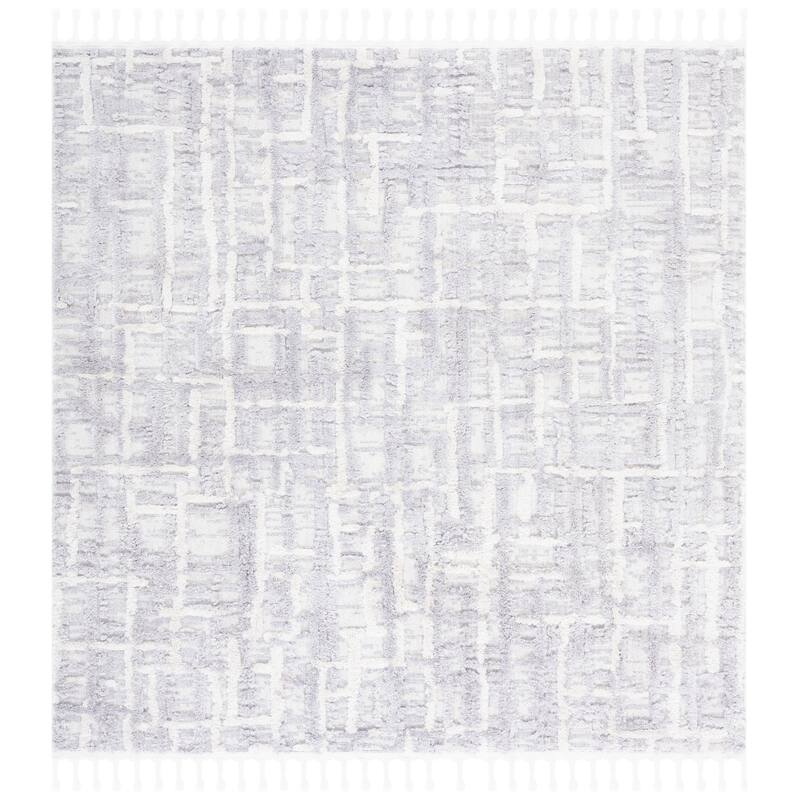 SAFAVIEH Handmade Marrakech Riva Traditional Rug - 6'7" Square - Ivory/Dark Grey