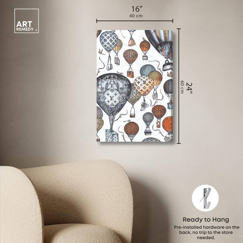 Doll Memories - Fashion Balloons Canvas by Art Remedy, Gallery Wrapped